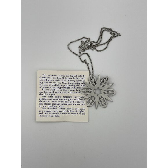 Snowflake  Pendant Ornament 2" Pewter By Kelly Waters Name Card Pouch - Picture 7 of 10